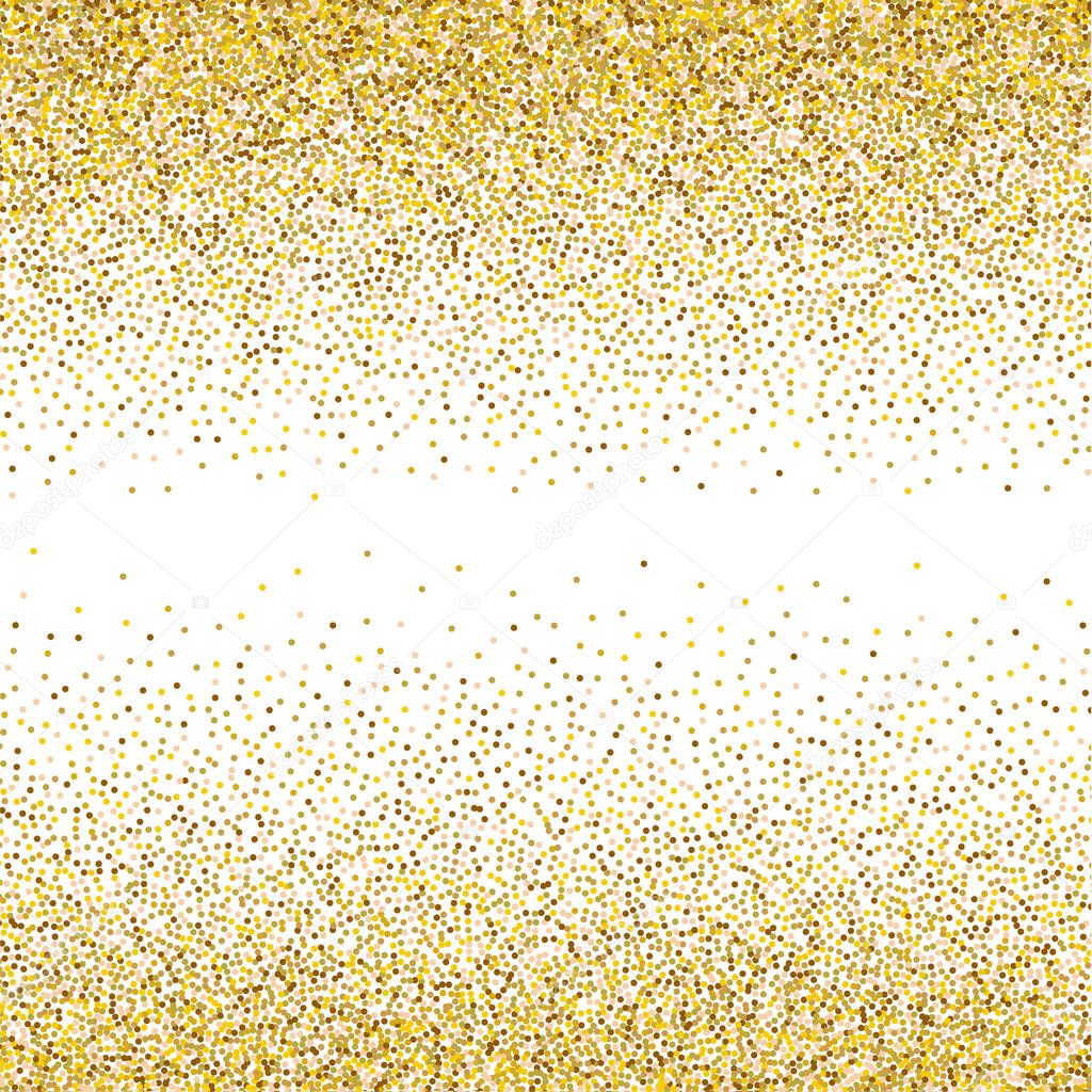 Gold glittery texture. Vector glitter golden background EPS