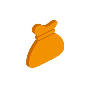 Beyaz arkaplanda vektör simgesi para çantası izometrik işareti izole edildi. eps