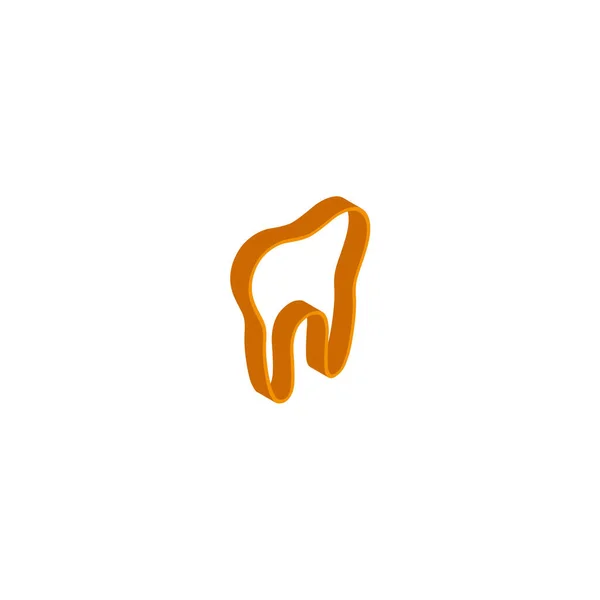 Isometryczny Znak Ikony Wektora Zęba Izolowany Białym Tle Eps — Wektor stockowy