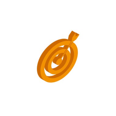 Beyaz arkaplan üzerindeki vektör izometrik hedef simgesi