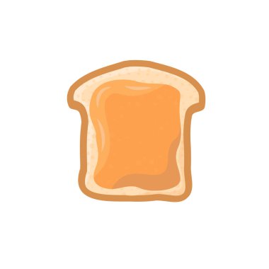 Kızarmış ekmek, kahvaltıda çilek reçelli tost. Jöle ezmesi. Düz biçimli vektör illüstrasyonu