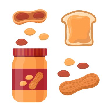 Beyaz arkaplandaki yer fıstıklarının vektör çizimi