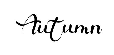 Sonbahar el yazısı. Mevsimlik harf. Web banner şablonu. Vektör illüstrasyonuName