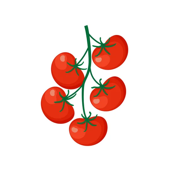 Свежий Красный Помидор Овощ Изолирован Белом Фоне Томатная Икона Рынка — стоковый вектор