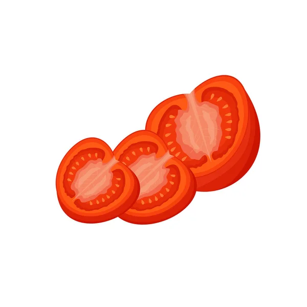 Frische Rote Tomate Gemüse Isoliert Auf Weißem Hintergrund Tomaten Ikone — Stockvektor