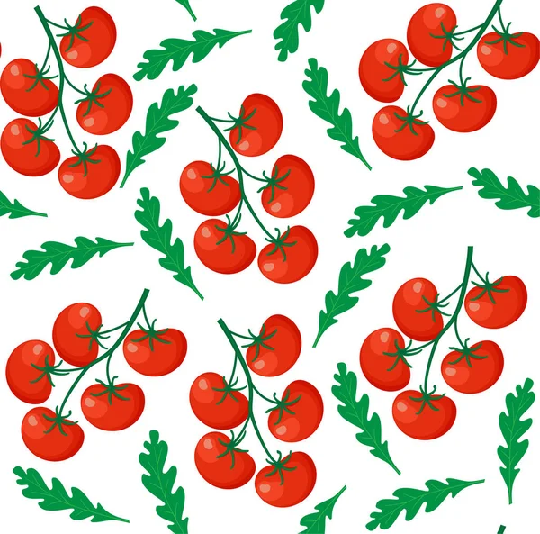 Sfondo Senza Soluzione Continuità Pomodori Maturi Tritati Isolati Sfondo Bianco — Vettoriale Stock