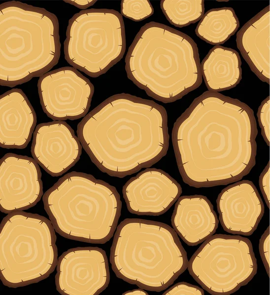 Bezešvé Vektorové Obrazce Dřevěnými Kládami Pozadí Pro Lesnictví Dřevařský Průmysl — Stockový vektor