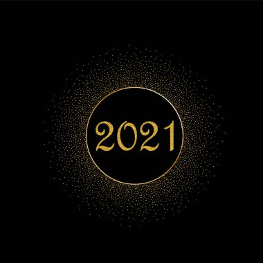 2021 yazısıyla altın konfeti, mutlu yıllar. Eps 10 vektör dosyası.
