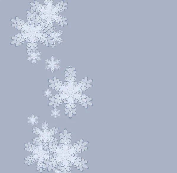 Noël, Fond enneigé avec des guirlandes légères, chute de neige, flocons de neige, dérive des neiges pour les vacances d'hiver et du Nouvel An. — Image vectorielle
