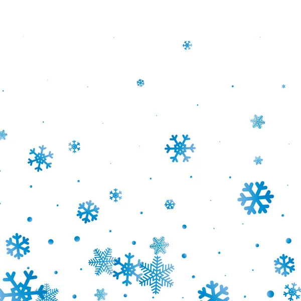 Navidad, fondo nevado con guirnaldas ligeras, nieve que cae, copos de nieve, deriva de nieve para el invierno y vacaciones de año nuevo. — Vector de stock