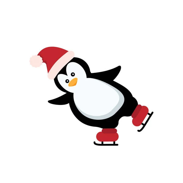 Pingüino Navidad Animales Nieve Divertidos Lindos Pingüinos Bebé Personajes Dibujos — Archivo Imágenes Vectoriales