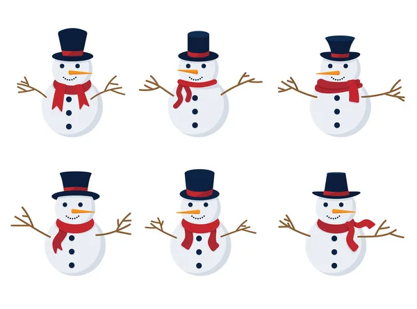 Snowman Isolated White Background Vector Illustration Eps — Stock Vector