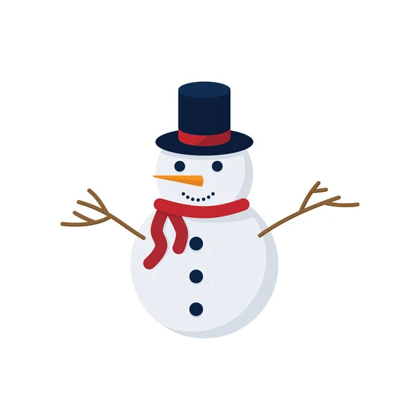 Snowman Isolerad Vit Bakgrund Vektorillustration Eps — Stock vektor