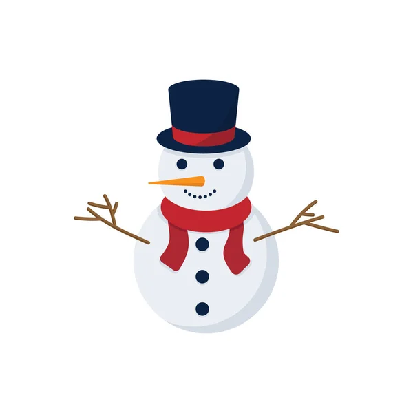 Snowman Isolerad Vit Bakgrund Vektorillustration Eps — Stock vektor