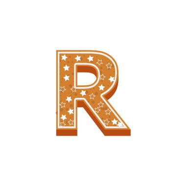 Noel ya da yeni yıl alfabe kurabiyeleri, vektör çizimi ile ayarlandı. Beyaz arkaplandaki izole desenli harfler.