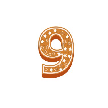 Noel ya da yeni yıl alfabe kurabiyeleri, vektör çizimi ile ayarlandı. Beyaz arkaplandaki izole desenli harfler.