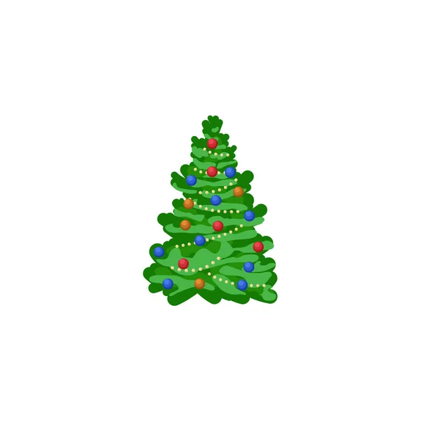 Vector Ilustración Eps Árbol Navidad Decorado — Archivo Imágenes Vectoriales