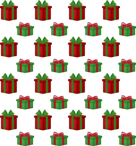Vánoční Dárkové Krabice Vektorový Vzor Retro Stylu Bezproblémové Pozadí Dárkovými — Stockový vektor