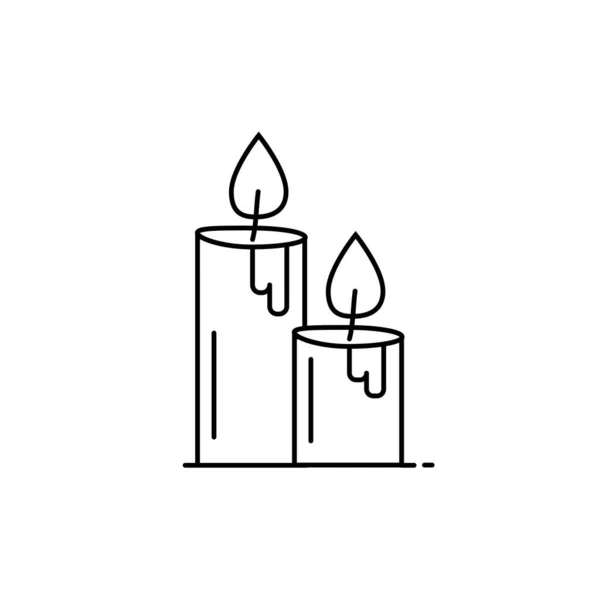 线条艺术风格的蜡烛图标 矢量插图 尤指10 — 图库矢量图片