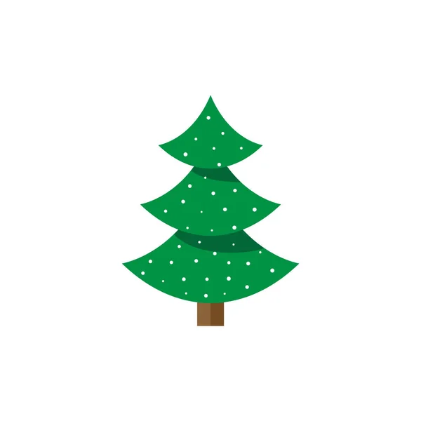 Baum Frohe Weihnachten Ikone Isolierter Vektor — Stockvektor
