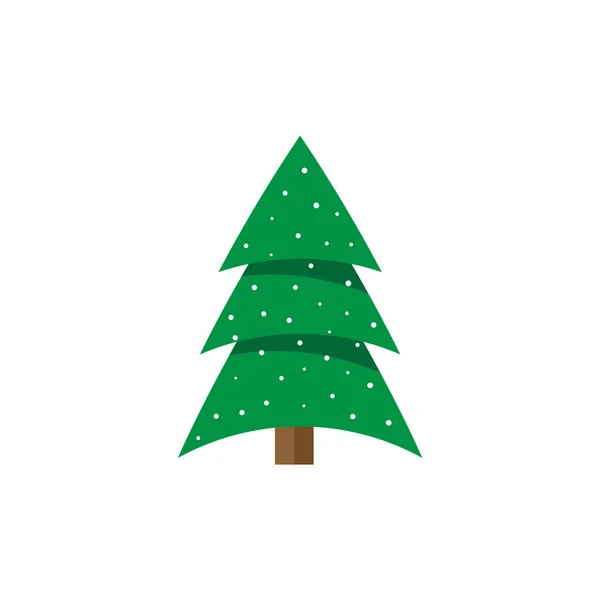 Träd God Jul Ikon Isolerad Vektor — Stock vektor