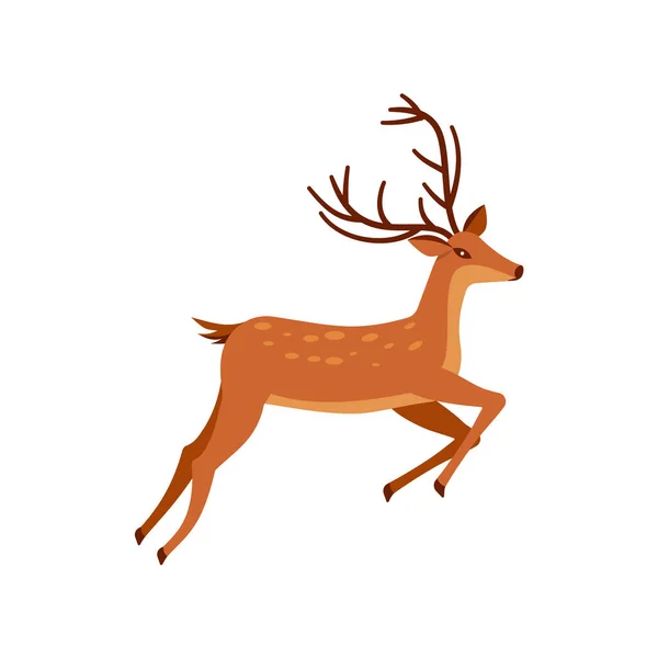 鹿のアイコン 漫画動物デザイン 白を基調としたベクトルイラスト — ストックベクタ