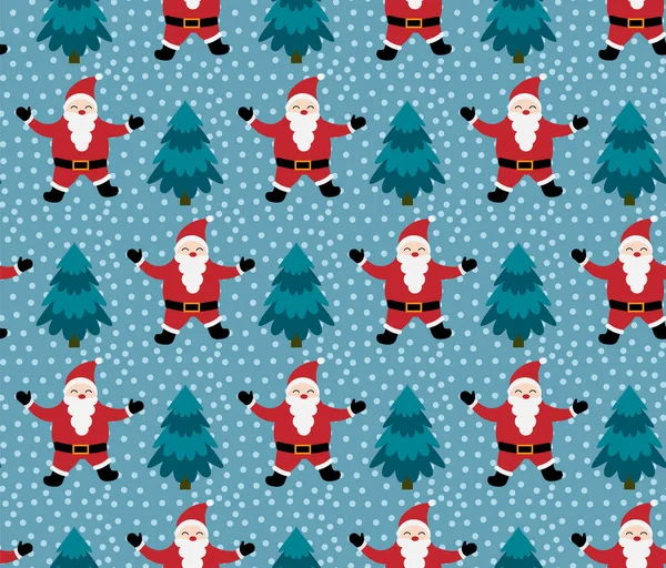 Frohe Weihnachten Nahtloses Muster Mit Dem Weihnachtsmann Vektor Esp10 — Stockvektor