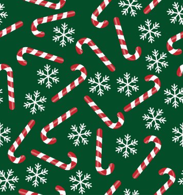 Noel desenli şeker kamışları, kar taneleri, mavi arka planda kar topu. Ambalaj kağıdı, kumaş baskısı, tebrik kartları için arka plan. Kış Tatili tasarımı. 10 saniye.