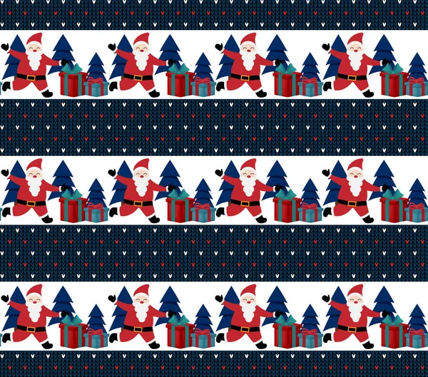 Padrão Natal Ano Novo Tricotado Camisola Tricô Design Papel Parede —  Vetores de Stock