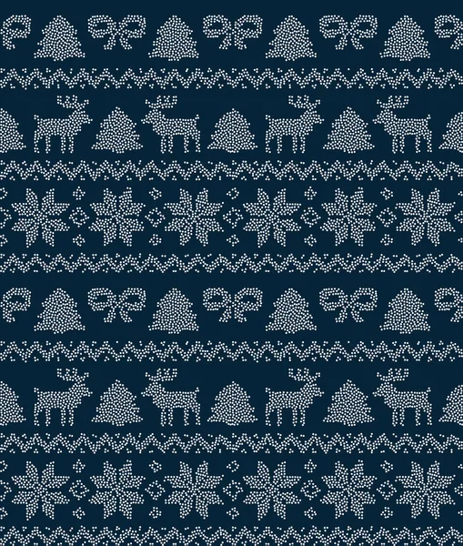 Новорічний піксель різдвяного візерунка в пінгвінах Векторні ілюстрації — стоковий вектор