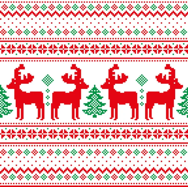 Ano Novo Padrão Natal Pixel Vetor Ilustração Eps — Vetor de Stock
