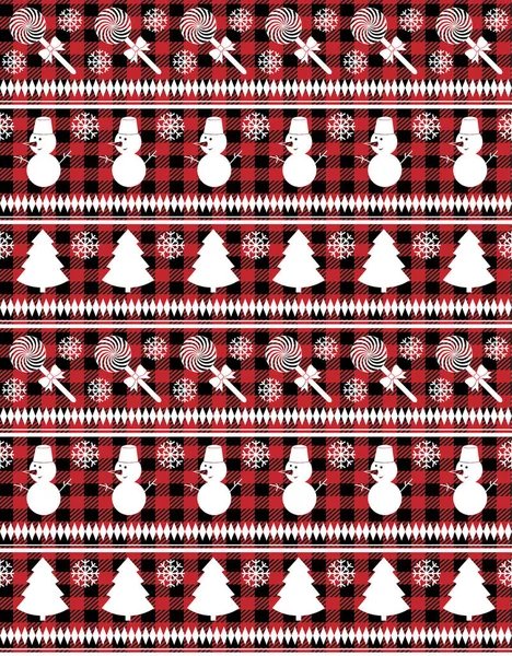 バッファローは音楽ページの背景にクリスマスジングルベルを演奏した 祭りのシームレスなパターン ベクトルイラスト Eps — ストックベクタ