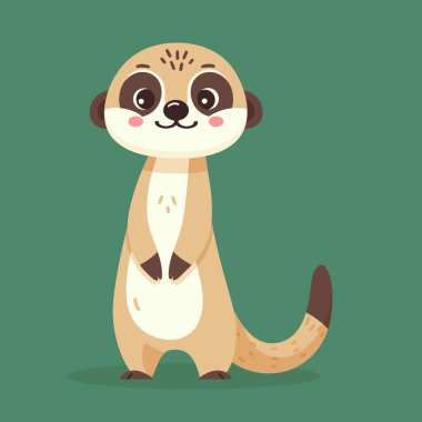 Çocuklar, çıkartmalar, çocuk resimleri ve eğitim materyalleri için şirin mirket vektör çizimi