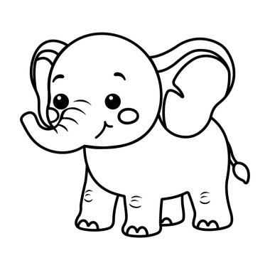 Şirin Fil Vektör Resimleri Safari Hayvanı