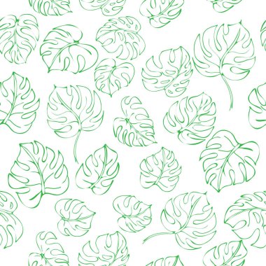 Yeşil yaprakları monstera seamless modeli