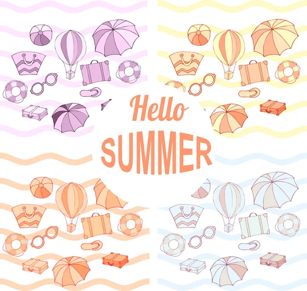 Yaz vektör afiş tasarım konsepti  