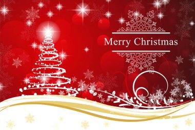 neşeli Noel kırmızı kartı ile topları kar 