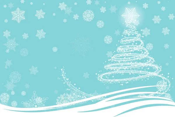 雪花蓝色圣诞卡片 — 图库矢量图片