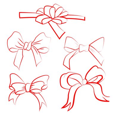  Noel yay beyaz arka plan üzerinde çizilmiş