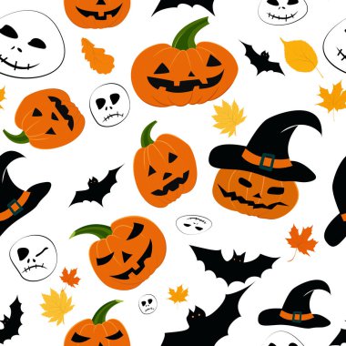 Cadılar Bayramı halloween pumpkins ile seamless modeli