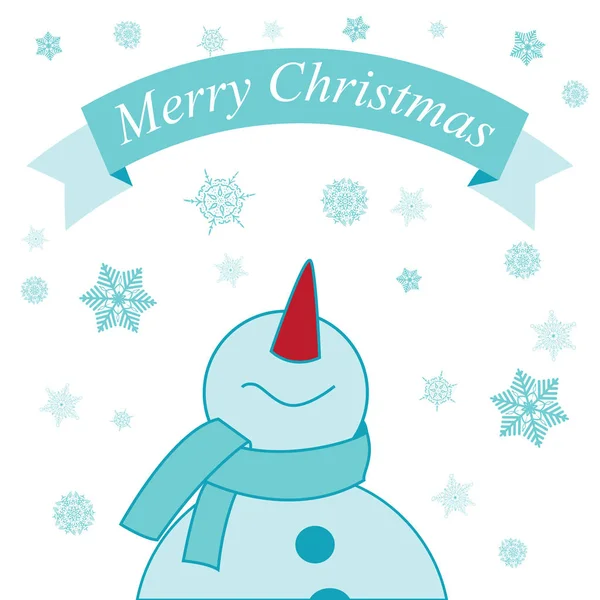 雪だるま付きのクリスマスカード — ストックベクタ