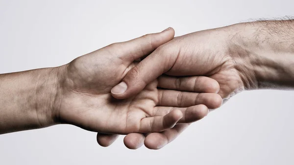 Conceito Salvação Imagem Das Mãos Duas Pessoas Momento Resgate Ajuda — Fotografia de Stock