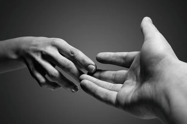 Emotional Black White Photo Breakdown Relationship Two People — Stock Photo, Image