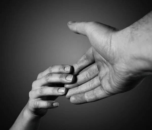 Helping Hand Human Lending Helping Hand Another Person Black White — Stock Photo, Image