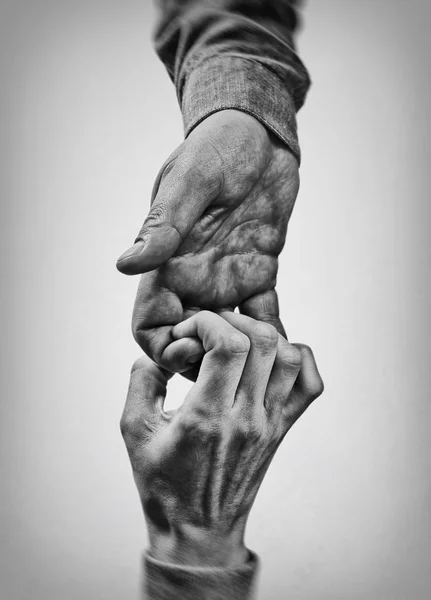 Helping Hand Black White — Stock Photo, Image