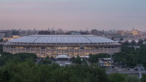 Timelapse Панорамою Заходу Сонця Стадіону Лужники — стокове відео