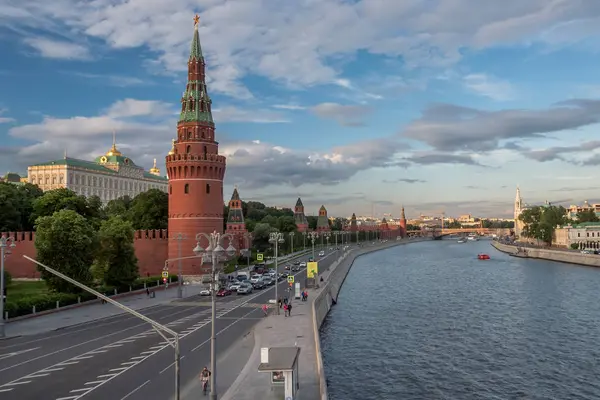 Вид Москву Кремль Річки Москви — стокове фото