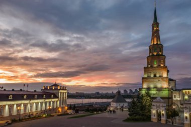 Rusya, Kazan - Eylül, 2017. Kazan Kremlin'de Kule Syuyumbike.