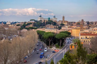 Capitol Tepesi 'nin üst manzaralı. Roma, Italya