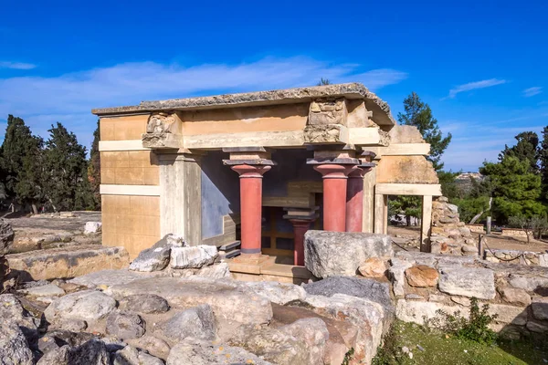 Crete Greece January 2016 Ruins Minoan Palaces Archaeological Site Knossos — Stock Photo, Image